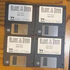 Vintage Alone In The Dark IBM Version Floppy Discs 1-4 Of 4 Retro